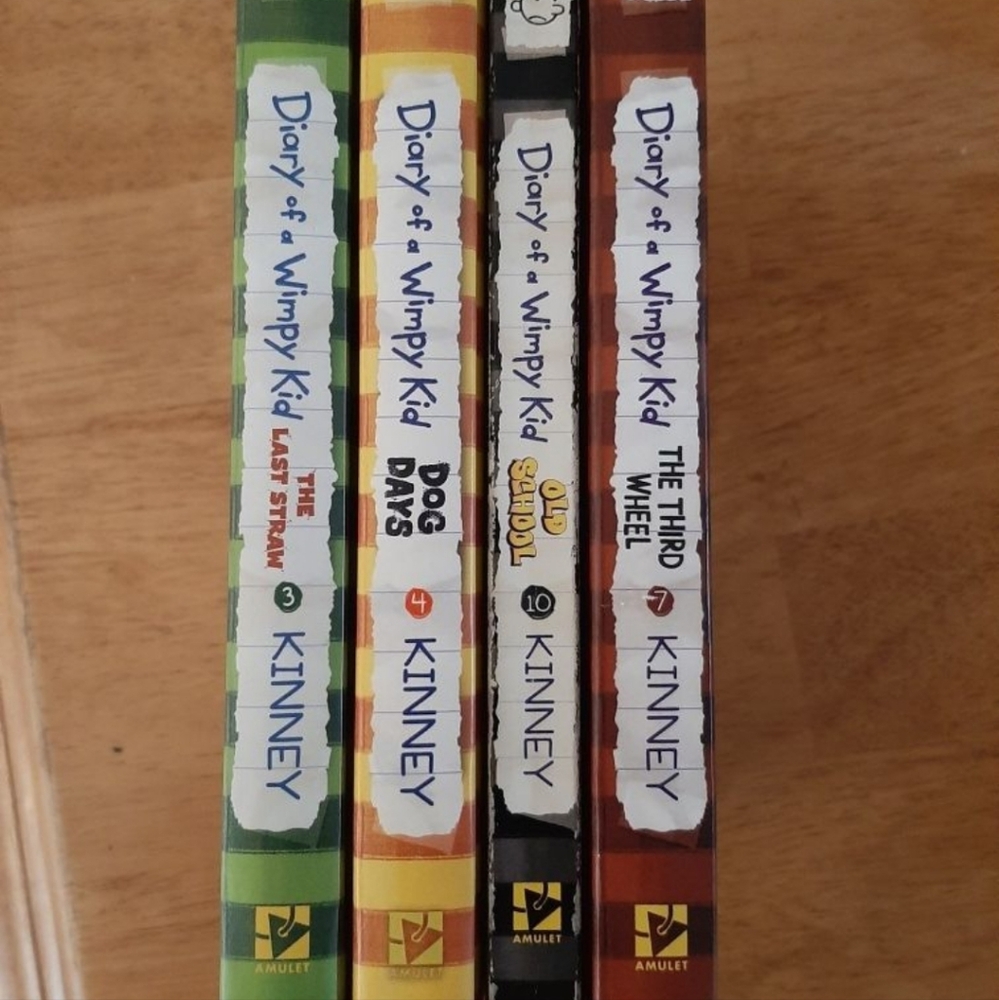 Dairy of a Wimpy kid Hardcover 4 books $10 per book